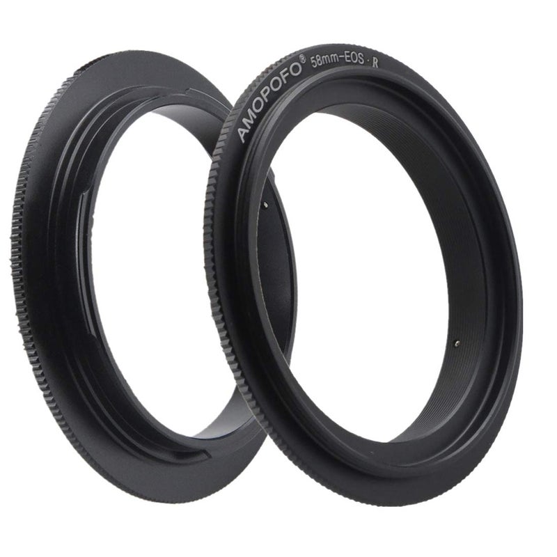 Amopofo 58mm to EOS R Filter Thread Macro Reverse Mount Adapter Ring,& for Canon EF R Full Famer Camera - Image 1